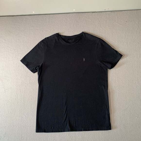 AllSaints Brace Crew Neck Slim Ramskull T-Shirt - Picture 1 of 7